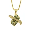 Nuova collana ghiacciata personalizzata Flying Cash Collane con ciondolo solido Uomo Hip Hop Oro verde Argento Catene con ciondoli Gioielli da donna G9057330