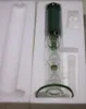 Nya Double Reflow Glass Bongs Vattenpipor 15 Inch Emerald Big Bong Oil Dab Rigs Vattenpipor med Ice Pinch Rak Tube Rökverktyg