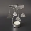 Multi-form Romantisk spinning Rotary Metal Carousel Light Stand Candle Holder Jul dekoration Party Supplies Color Sliver