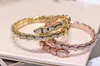 Bracciale completo da donna con serpente a forma di serpente, personalità, tendenza della moda, braccialetti da donna, scintillii, feste da ballo, regali per celebrità noble274I