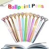 28 färger studentpenna med stor diamant stor diamant kristall bollpunkt pennor skolkontor främjande gåva metall pärla kulspets pennor bh1260 tqq
