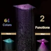 Termostatiska duschuppsättningar LED-duschhuvudet nederbäddsrum Badrumsduschsystem Takmonterat spa-duschkit 64 färger