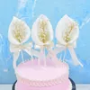 Birthday Cake Insert Calla Lily Pearl Flower Flag Dessert Table Plugin Wedding Decorate Supplies Bowknot Paper Creative 2 8xhC1