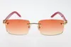 2019 Partihandel Rimless Glasögon Röd Aztec Solglasögon Hot 3524012 Arms Rimles Solglasögon Hot Modell Unisex Designer Glasses Ny Orange Red Lens