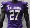 Anpassad Furman Paladins Fotboll Alla nummer Purple Grey White 4 Darren Grainger 9 Hamp Sisson 22 Devin Wynn 5 Dae'One Jerseys