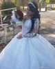Prachtige Arabische Aso Ebi Plus Size Luxe Kant Kralen Trouwjurken Lange Mouwen Baljurken Bruidsjurken Vintage Bruiloft Gow315G