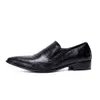 New Black Chaussures Hommes Robe formelle Plus Size Cuir véritable parti Hommes Chaussures Métal Pointu Chaussures en cuir d'affaires Toe
