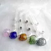 Dot Skull Kopf Glas Ölbrenner Rohr Saphir Rauchen Zigarette Zubehör Werkzeug Trockenkräuter Tabak für Bubbler Wasserpfeifen Bongs Rigs