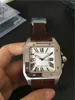 Top Quality Man Watch Casual klockor för manlig automatisk rörelse Rostfritt stål 40mm Watchcase Leather Strap Wristwatch 064-2