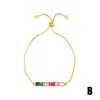 Nuovi braccialetti da donna alla moda Bracciale regolabile in oro giallo placcato colorato CZ Evil Eye per ragazze Donna Bel regalo