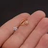 Серебряный и золотой цвет 20gx8mm Пирсинг Носа Ювелирные Изделия Cz Хооп Ноздря Кольцо Цветок Спираль Хряща Козелка Серьги