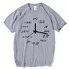 100% cotton math clock print funny men T shirt casual short sleeve o-neck men tshirt cool summer t-shirt mens tee shirt