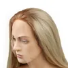 Swiss Lace Front Wig Long Straight Ash Blonde Ombre Synthetic Wigs For Black Or White Women Halloween Cosplay