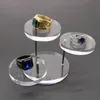 2Pcs / Lot Acrylic 3 Layers Round Plate Easy Clean Organizer Earring Ring Holder Desktop Jewelry Display Bracelet Stand Necklace