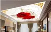 Custom 3d ceiling väggmålning tapet europeisk stylered kärlek rose zenith vardagsrum sovrum