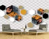 Anpassad 3d Wallpaper Väggmålning Nordic Style Geometrisk Marmor TV Bakgrund Vägg 3D Väggpapper för vardagsrum Beställnings- foto