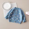 Maglioni per bambini Inverno Bambina Maglione Pompon Cotone Lana Bambini Bambino Ragazze Cardigan Lavorato a maglia Vestiti per bambini Maglione ragazzo