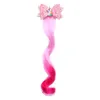 Barnens hårklipp Unicorn Gradient Wig Bow Top Hair Clip Baby Wings Princess Flash Hair Tillbehör Långt Wig Barrettes 4 Färg