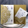 Party Födelsedag Bröllop Inbjudningskort Kit Blomma Laser Cut Pocket Bridal Invitation Card för Engagement Graduate Party Inviterar HH9-2422