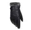 Gants en cuir véritable de la mode 2018 Véritable peau de mouton Black écran tactile Bouton Bouton Mode Marque Hiver Mitaines Chaud