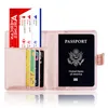 Amerikanska Passportväska Plånböcker RFID Blockering 4 Card Slots Däck ID-hållare PU Läder Travel Passport 25st / Lot