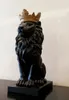 Black Crown Lion Statue Handikraftdekorationer Juldekorationer för hemskulptur Escultura Heminredningar TILLGIFIKER T2005343815