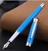 PIMASO PIMIO Best Fountain Pen 903 Escuro Azul Caro Metal Tinta Pen F Nib Caligrafia Canetas de Luxo Caixa de Presente Penas T200115
