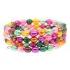 Bracelet de perles multicouches pour femmes de style chaud Bracelet de perles fait main de couleur mélangée avec des perles enroulées autour du bracelet