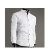 Fashion-stand-up collar long-sleeved shirt collar hit color cotton men's Slim long-sleeved s