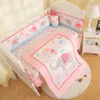 Nieuwe Collectie 7 stks Pasgeboren Wieg Bedding Set Elephant Baby Beddengoed Set voor Meisje Baby Bed Sets Cuna Quilt Bumper Bed rok gemonteerd