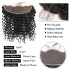 Pre plucked Ear To Ear lace Frontal Closure Kinky Curly Body Wave Bleached Knots With Baby Hair Brazilian Virgin Hair Human Hair Frontal