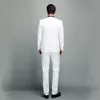 2020 trajes de esmoquin para hombre blanco con un botón para boda y novio, chal azul marino con solapa, traje de negocios entallado hecho a medida para hombre Jac255h