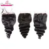 Greaturemy peruana extensão de cabelo da Malásia 1 PC parte do centro da parte superior do laço 4x4 com 4 pcs pacotes de cabelo solto onda virgem cor natural cor