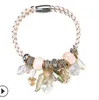 Fashion- Designer jóias pulseiras para mulheres diy bohimian cristal natural PU braclelets diariamente desgaste com pulseiras essenciais frisadas