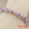 925 Silver Bridal 4PCS Jewelry Sets For Women Costume Red Garnet Zircon Dangle Earrings/Necklace/Bracelet And Ring Sets