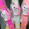 El más nuevo reloj Pink Kid Unicorn Relojes de dibujos animados en 3D Goma Slap Clap Reloj de pulsera Banda de silicona Reloj lindo para niños