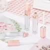 5 ml plastic lip glanst fles lege vierkante lip glanst buis make-up noodgevallen zwart roos goud wb1963