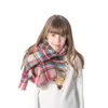 Autumn and winter children's colorful lattice square scarf imitation cashmere plaid scarf parent-child boys and girls scarf EEA510