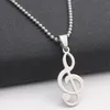 1 PCS Novo Aço Inoxidável Clef Música Nota Símbolo Pingente Cadeia Colar Logo Musical Emblema Talisman Encanto Notação Notação Sinal Lucky Woman Mãe Homens Presentes Jóias