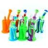 Silicone DAB Rigglas Bong Vattenrör Olje Rigar Herb Bubbler Quartz Banger Bowl Silikon Bongs Mini Pipe Wax Hookahs Recycler