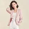 Donne Ufficio Vimly a righe giacca sportiva vestito casual per le donne Feminino Primavera Autunno elegante Outwear Work Business Style Grigio Rosa