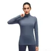 Ny kvinnors sport utomhus fitness kostym elasticitet snabb torr sma stand coar yoga långärmad t-shirt gym yoga top5311340