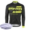 Scott Team Mens Cycling Winter Thermal Pleece koszulka rowerowa MTB Koszulka rowerowa z długim rękawem wyścigowe topy rowerowe