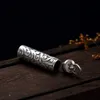 S990 Pure Sterling Silver Shurangama Mantra Budda Tube Locket Wisiorek Naszyjnik Retro Buddysta Vintage Mantra Amulets przechowywania Ogólnoksiężne pudełko