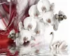 Home Decor 3d Wallpaper Modern Beautiful Phalaenopsis Swan TV Background Wall HD Digital Printing Moisture Wall paper