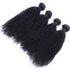 Kinky Curly Bundles 3/4 PCS Non Remy Brazilian Human Hair Weave 8-26 Inch Natural Color Extensions