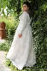 Abito da sposa taglie forti in pizzo con vita a impero da giardino con maniche lunghe Abito da sposa da spiaggia con applicazioni in pizzo pieno e sexy