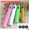 MOQ 1Pcs Preheat EVOD VV Twist Vape Battery 650 900 1100 mAh Variable Voltage Vision 2 Vaporizer for 510 Thread Atomizer