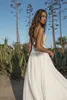 Asaf Dadush High Side Split Abiti da sposa Bohemian Boho Spaghetti Neck Perline di pizzo Abiti da sposa Per Beach Gardens Abiti da sposa economici