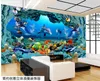 3D tapeter anpassad po undervattens tunnel sjöjungfru fisk tv bakgrund vägg vardagsrum hem dekor 3d vägg väggmålningar tapeter för wa2948382693